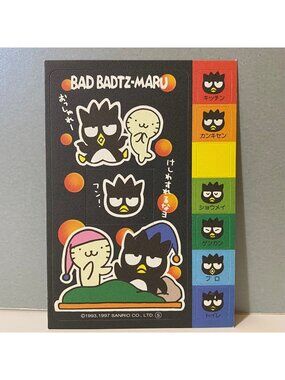 Vintage Sanrio 1997 Badtz Maru Stickers